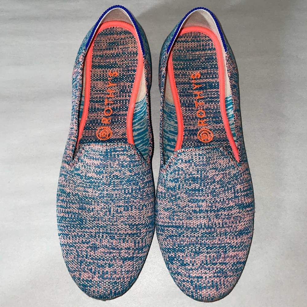 Women’s Rothy’s Turquoise Melange Limited Edition Slip Ons - Size 10.5